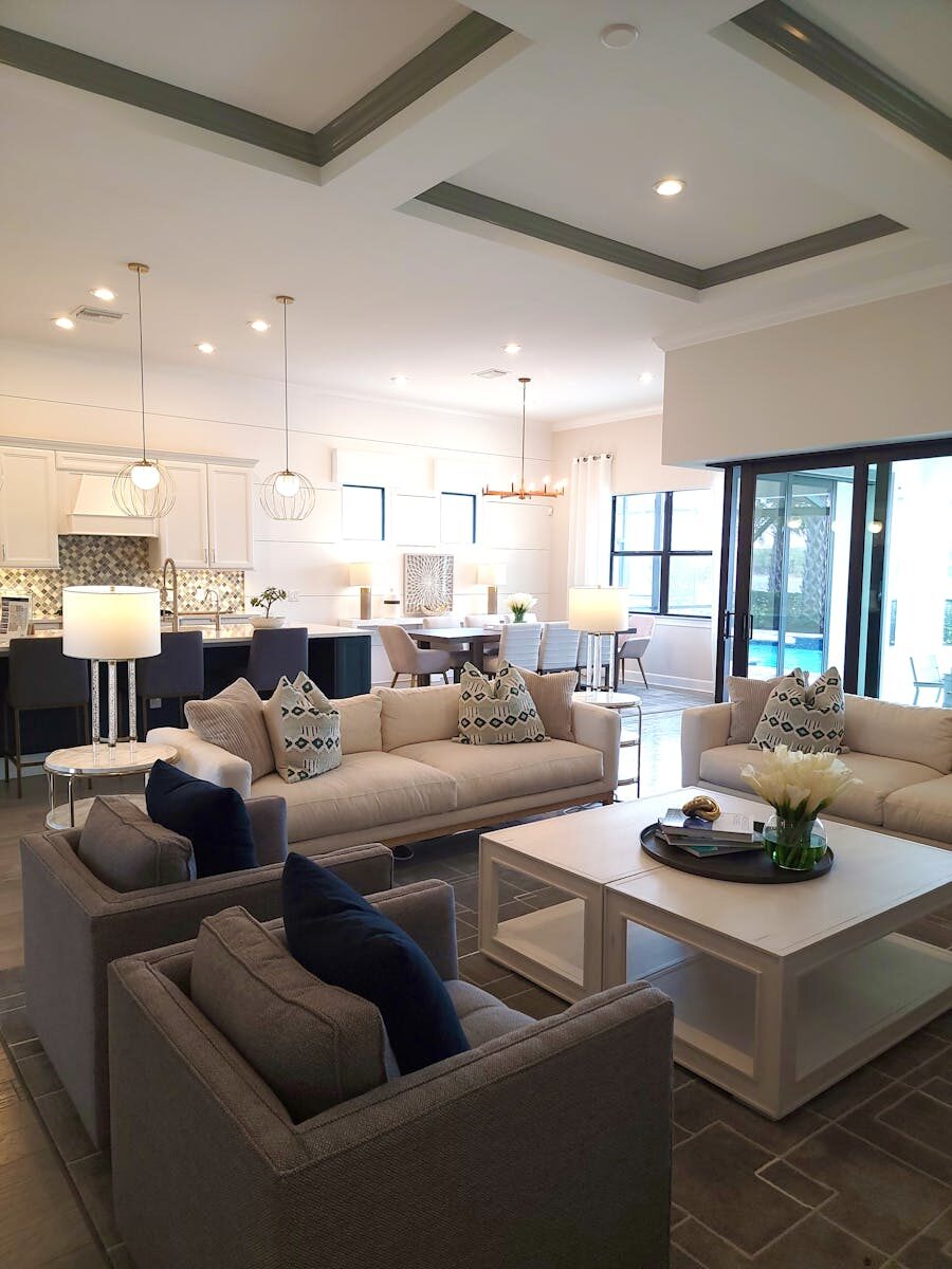 Elegant living room with chic decor and open layout for a luxurious feel.